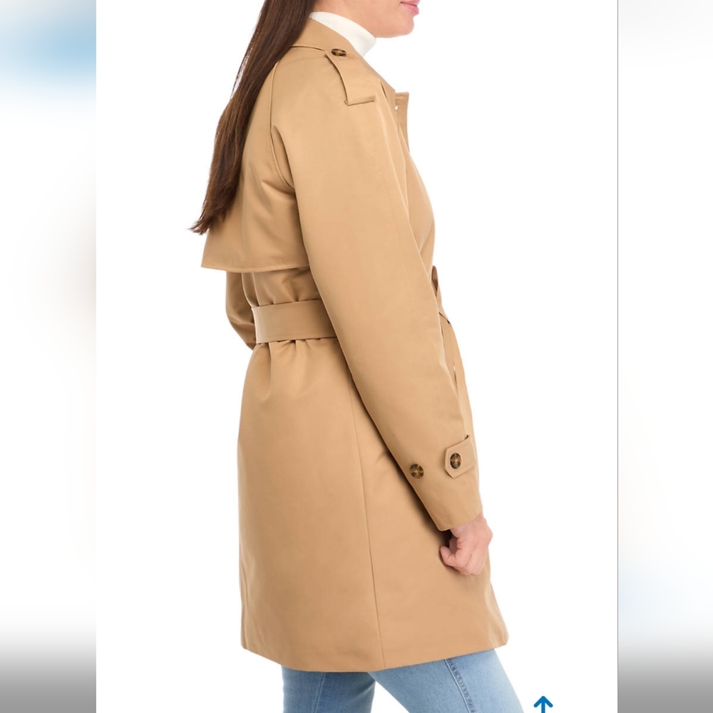 Ellen Tracy Tan Trench Coat Classic Design - Picture 3 of 6
